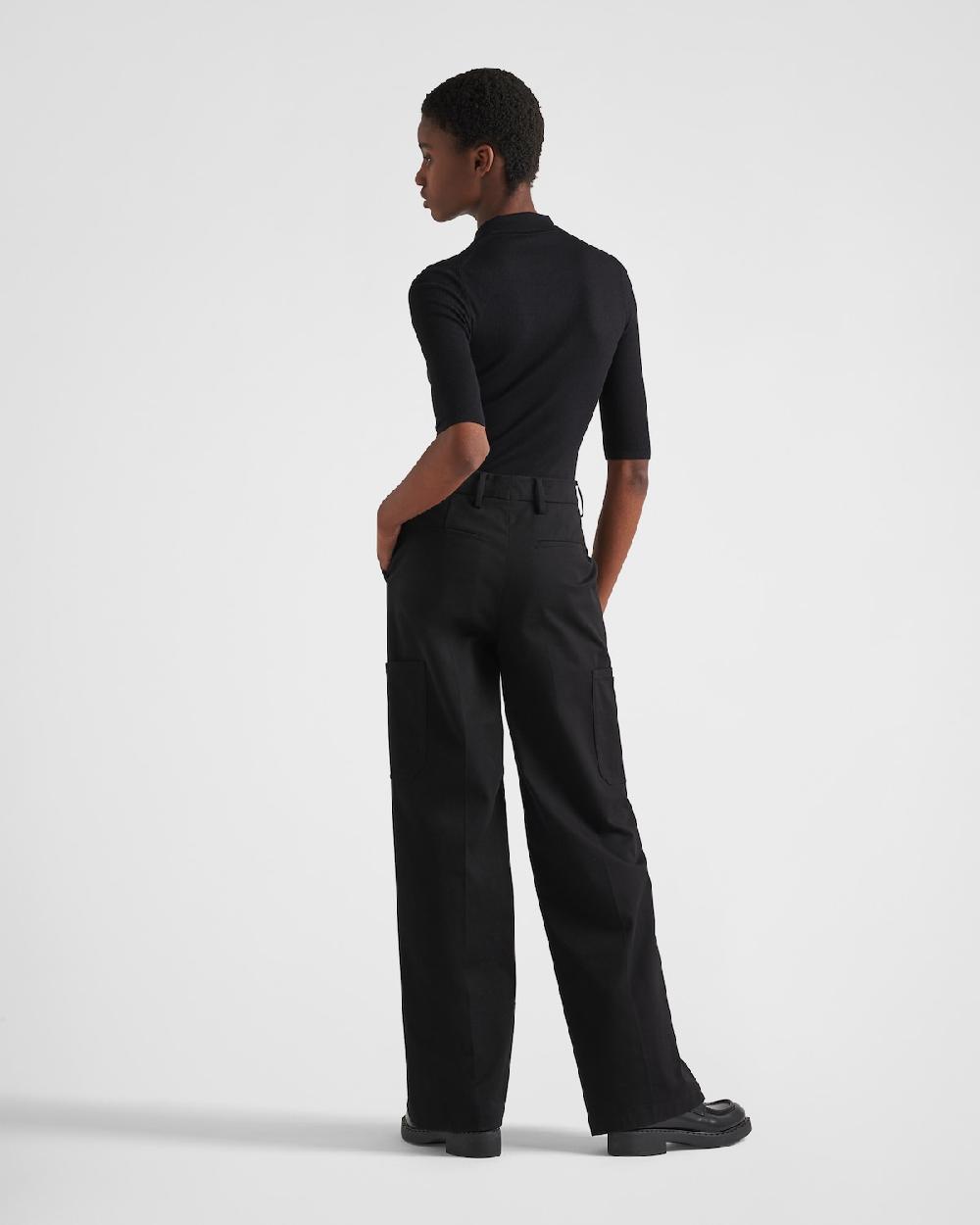 Prada Pantalones De Tejido Gabardina Elástico