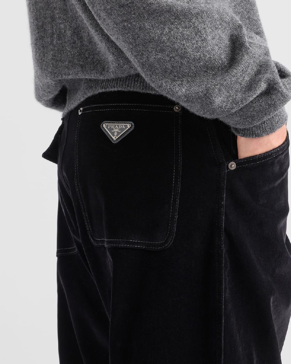 Prada Pantalones De Tejido Vaquero De Terciopelo