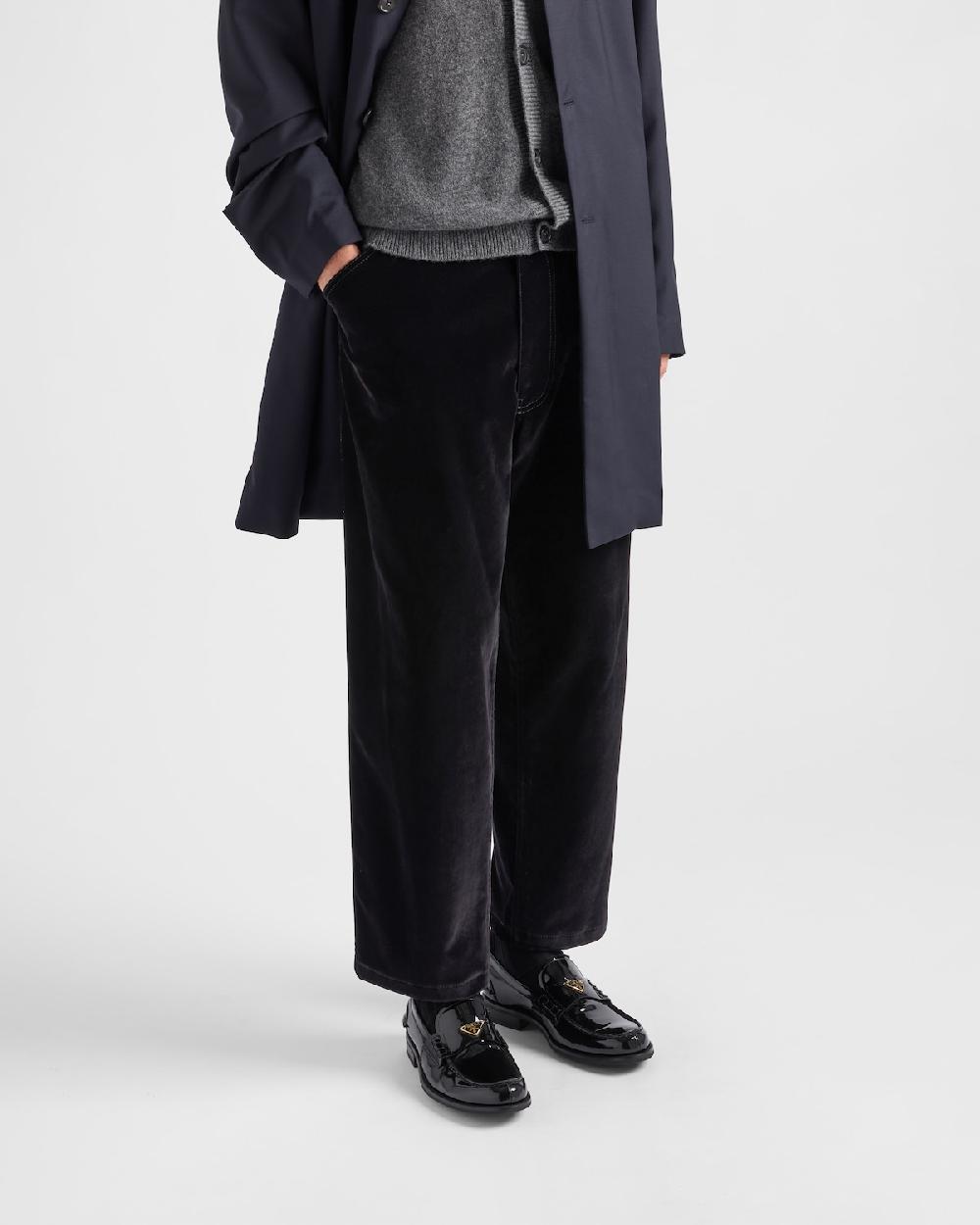 Prada Pantalones De Tejido Vaquero De Terciopelo