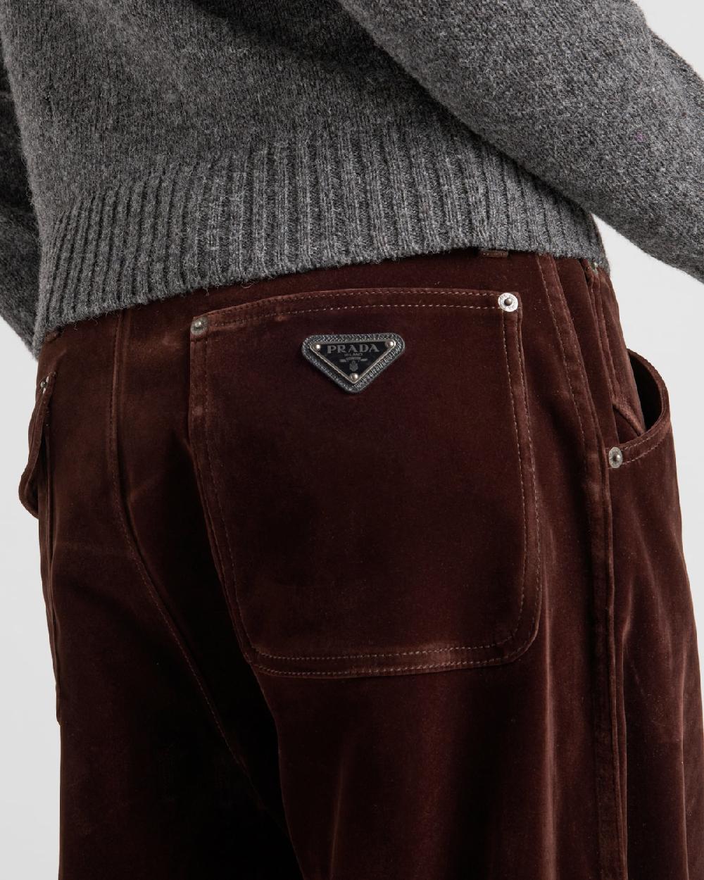 Prada Pantalones De Tejido Vaquero De Terciopelo