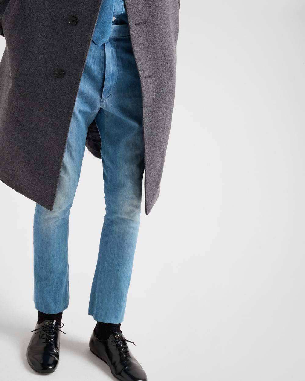 Prada Pantalones De Tejido Vaquero Ligero