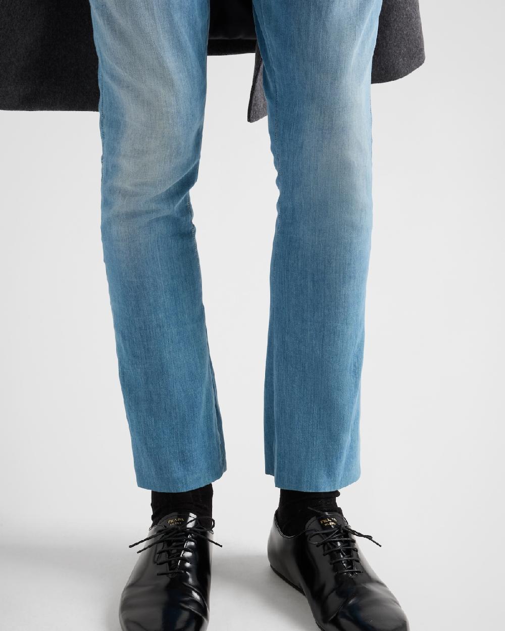 Prada Pantalones De Tejido Vaquero Ligero