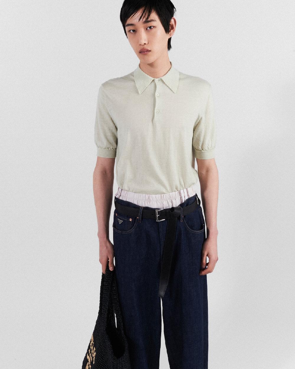 Prada Pantalones Vaqueros Holgados Con Orillo