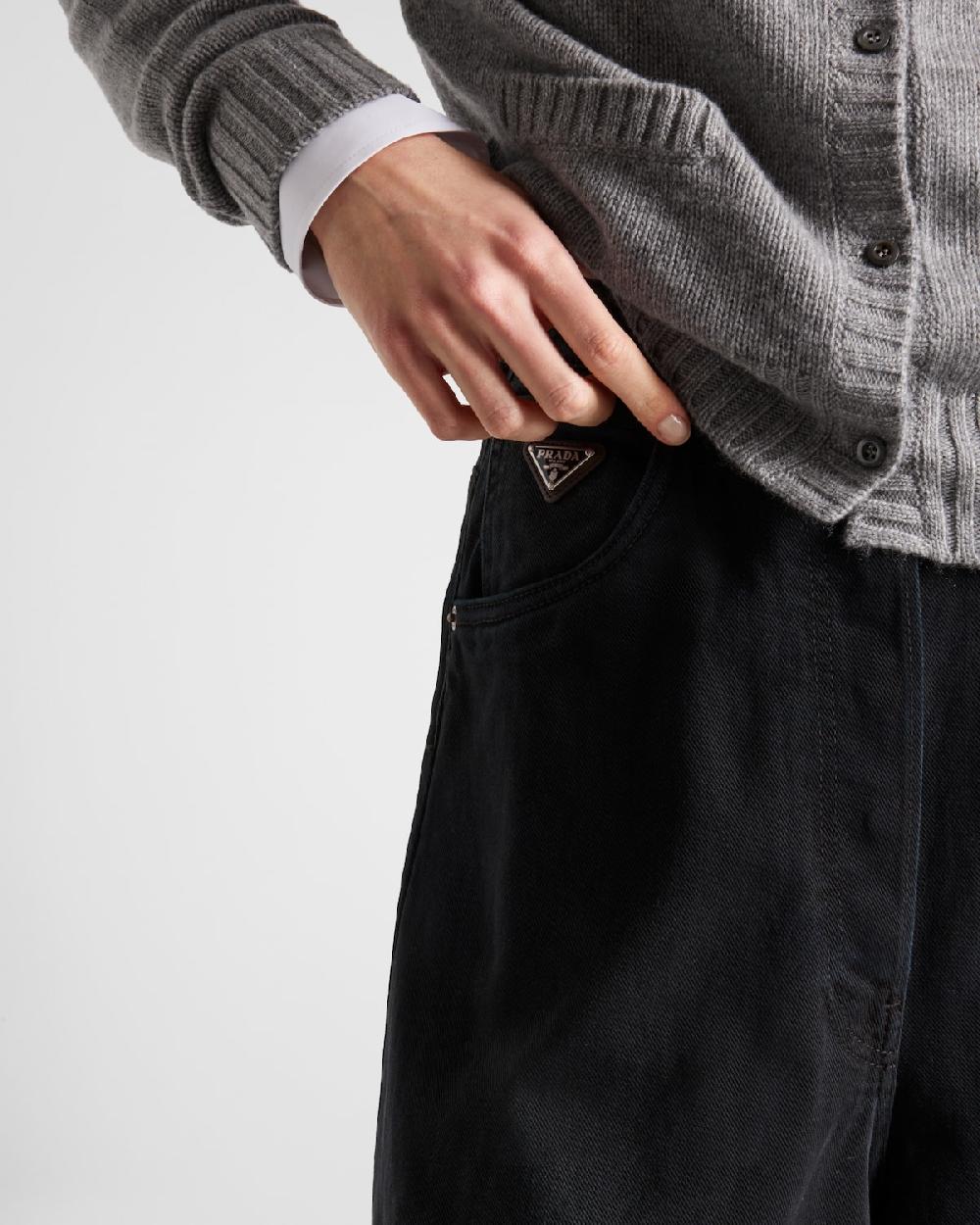 Prada Pantalones Vaqueros Negros