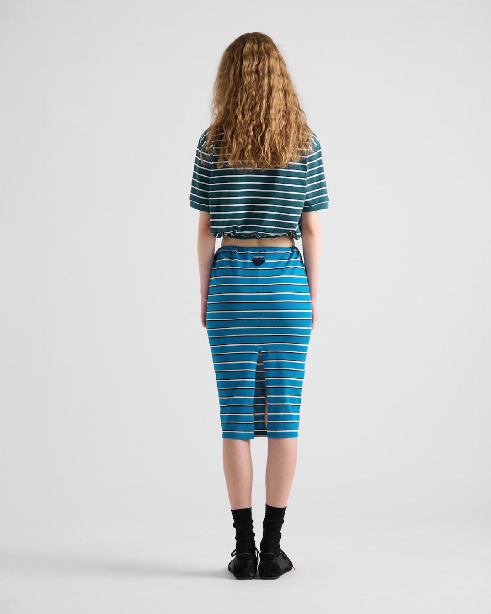 Prada Polo Corto De Piqué A Rayas