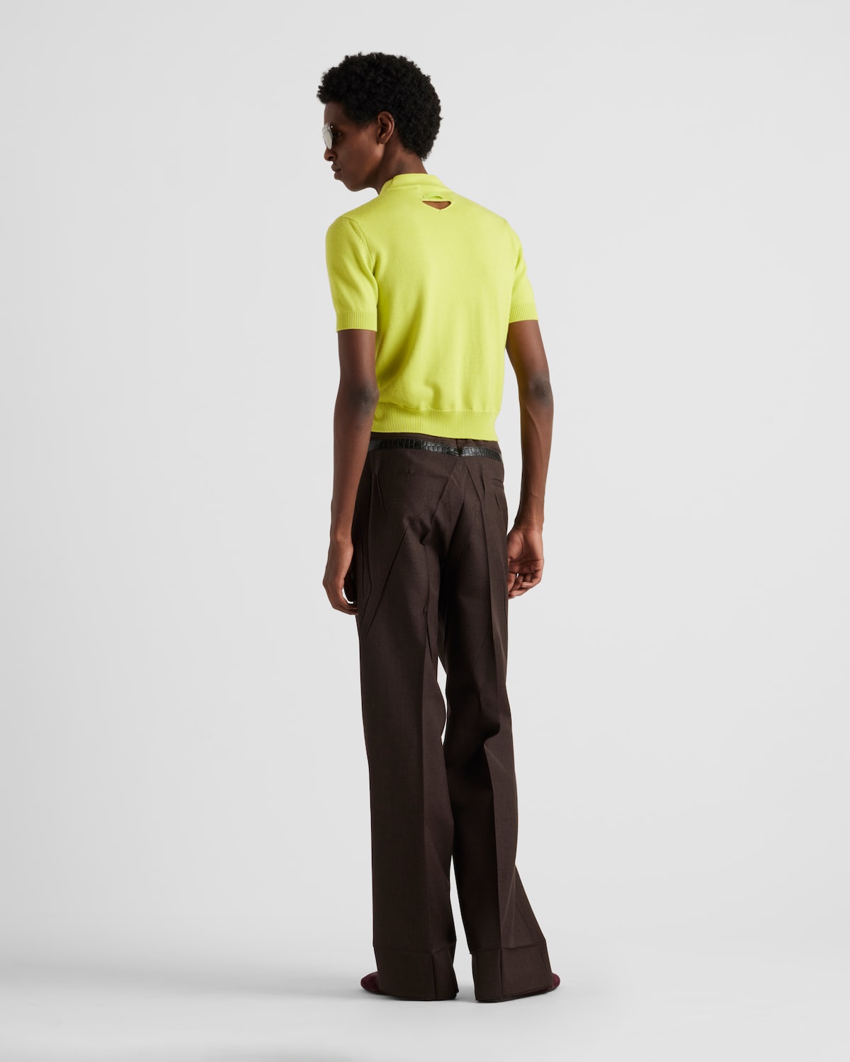 Prada Polo De Lana De Manga Corta