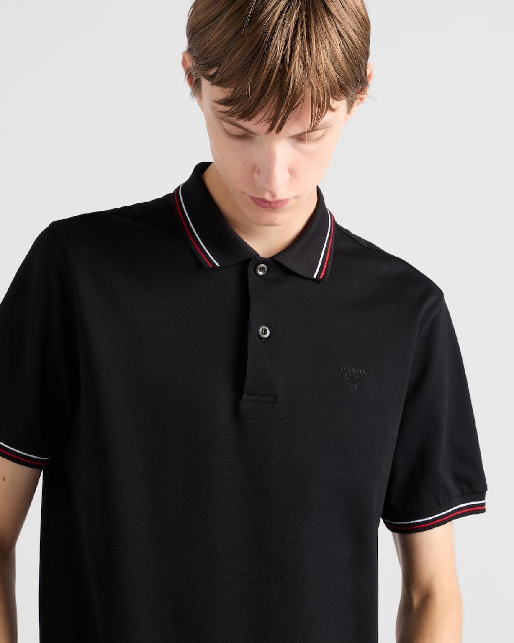 Prada Polo De Manga Corta En Piqué
