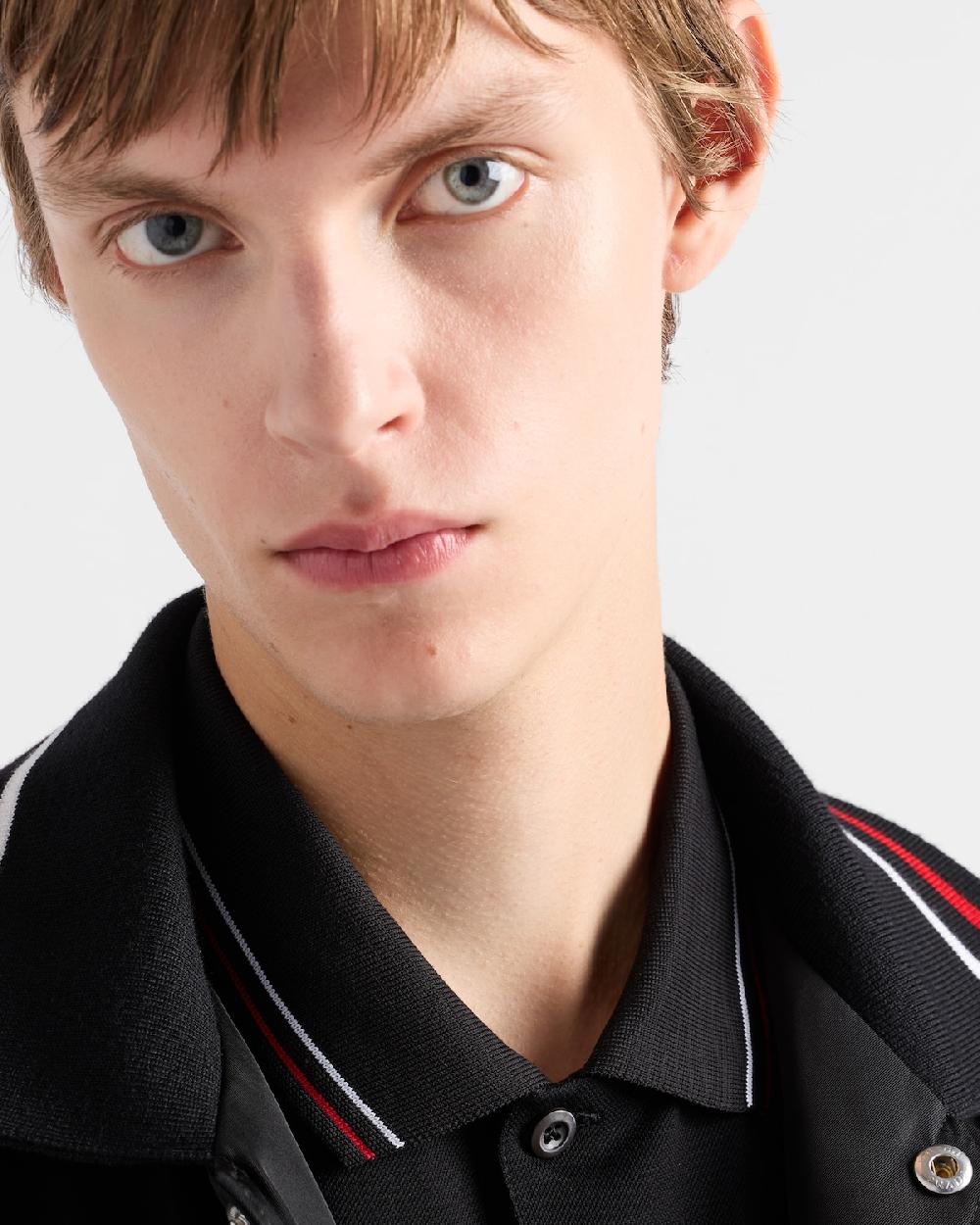 Prada Polo De Manga Corta En Piqué