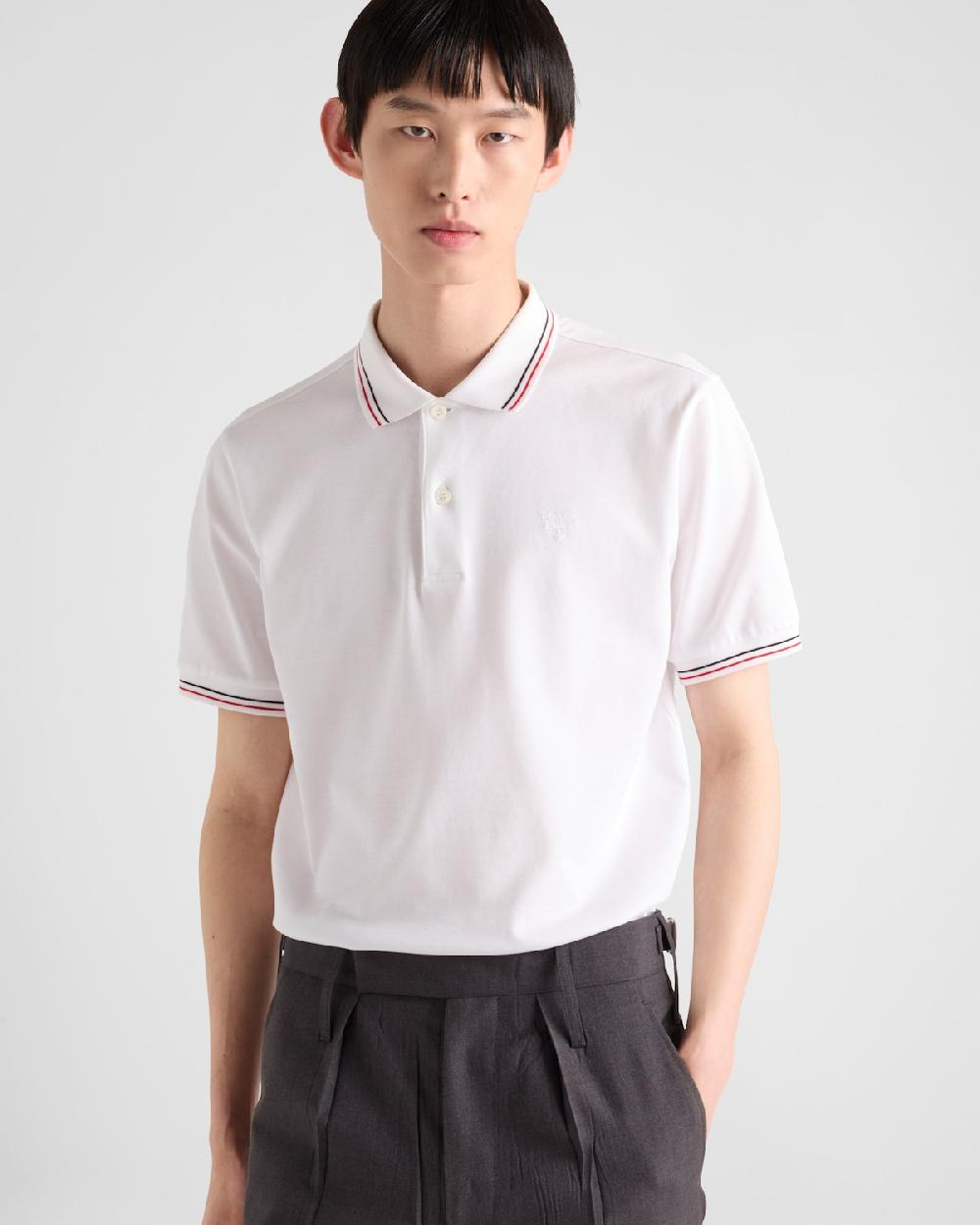 Prada Polo De Manga Corta En Piqué