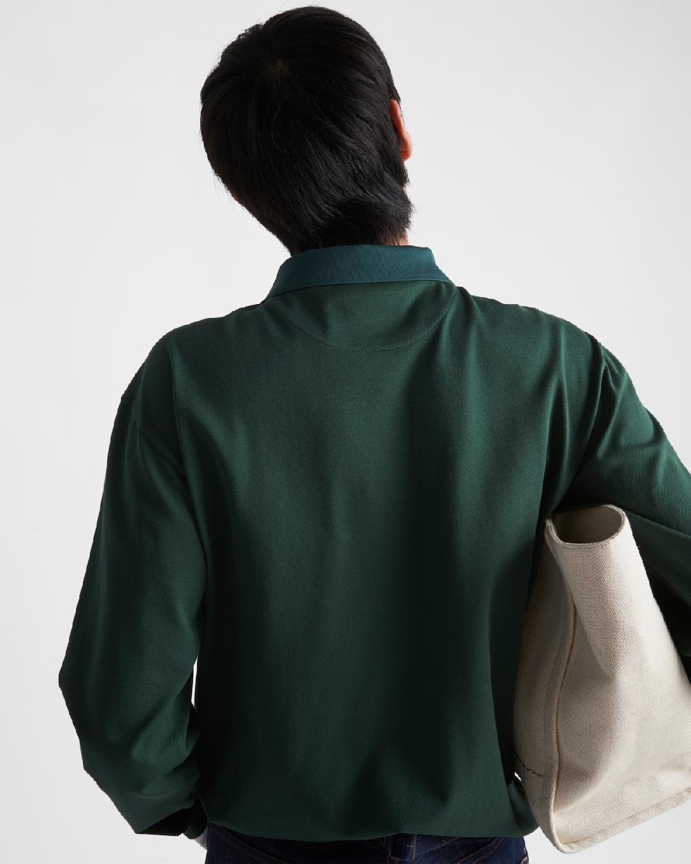 Prada Polo De Manga Larga De Algodón