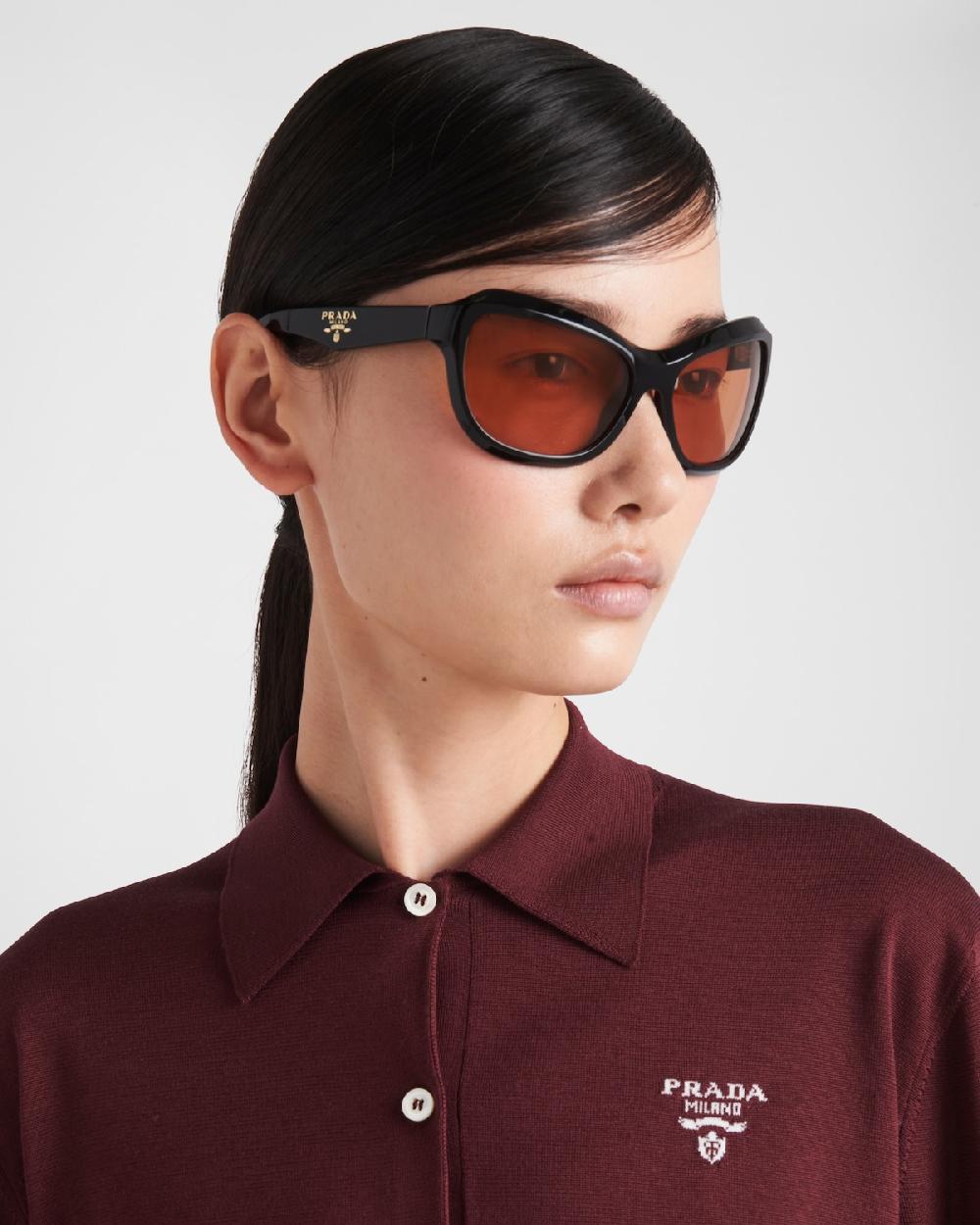 Prada Polo De Manga Larga De Seda