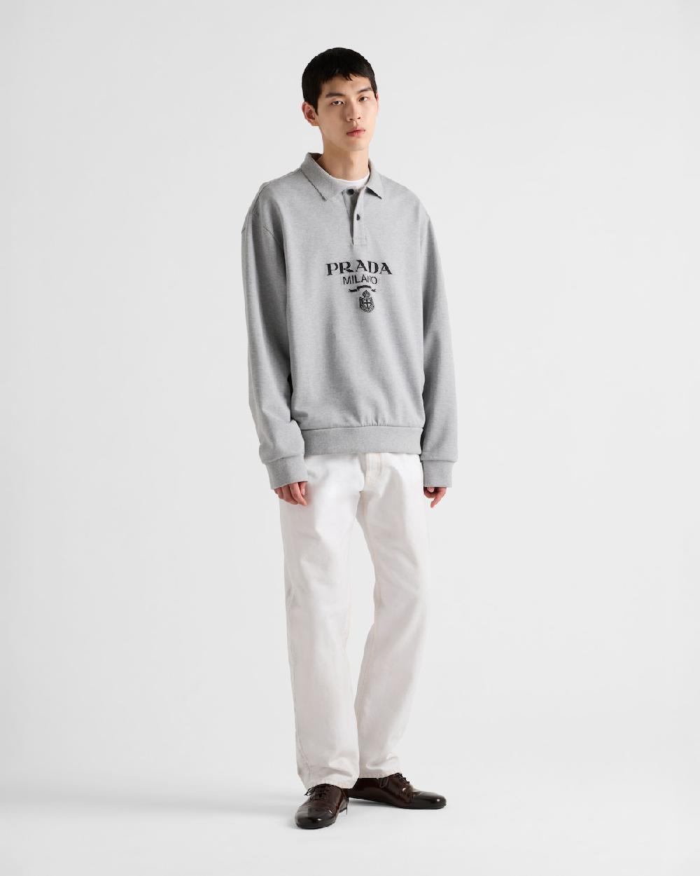 Prada Polo de manga larga en algodón