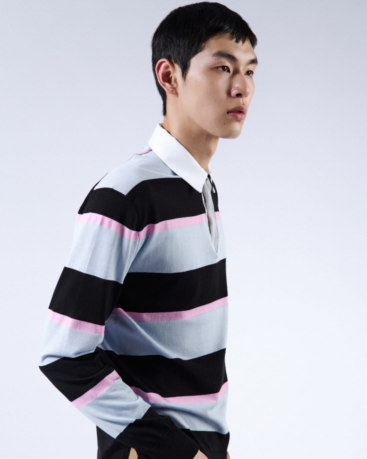 Prada Polo De Seda Y Algodón A Rayas