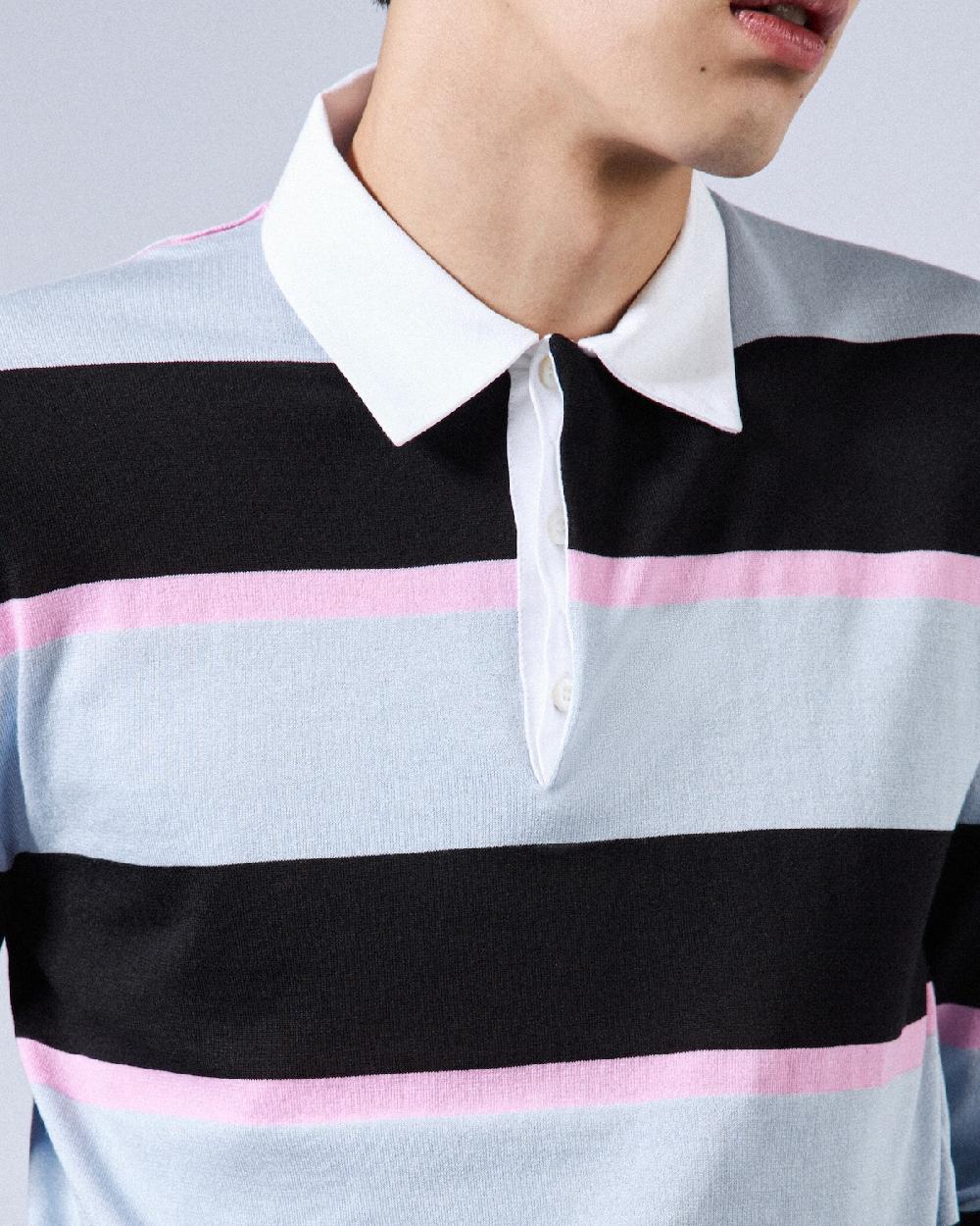 Prada Polo De Seda Y Algodón A Rayas