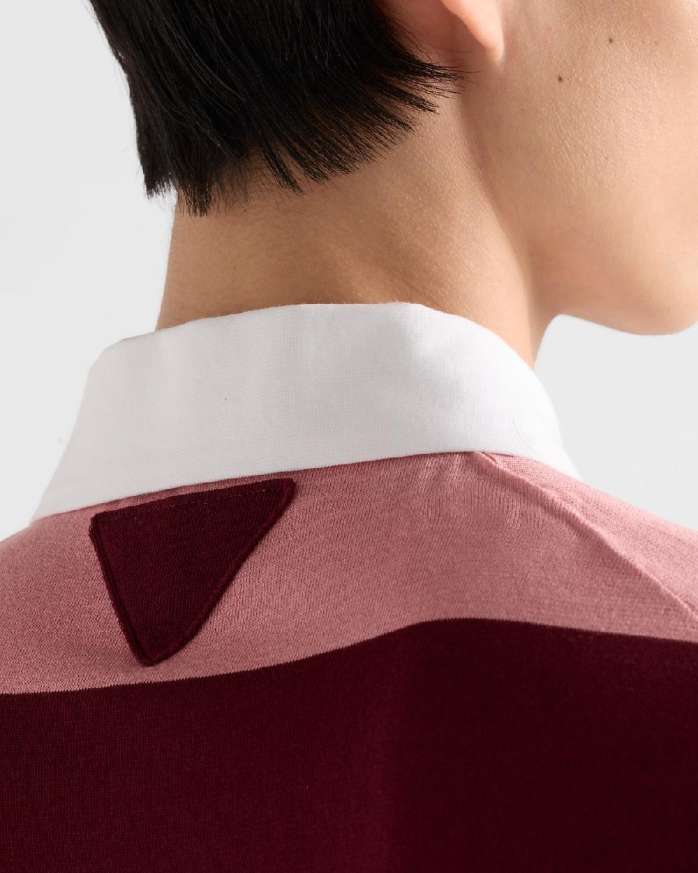 Prada Polo De Seda Y Algodón A Rayas