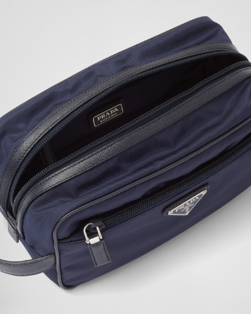 Prada Pouch De Viaje De Re-Nylon Y Piel Saffiano