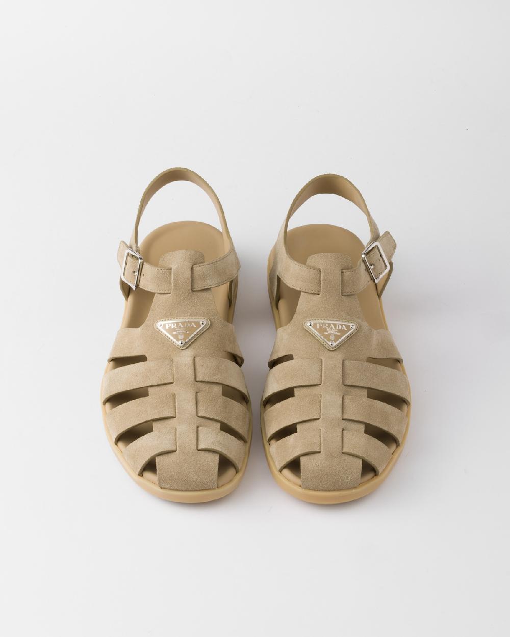 Prada Sandalias Cangrejeras De Ante