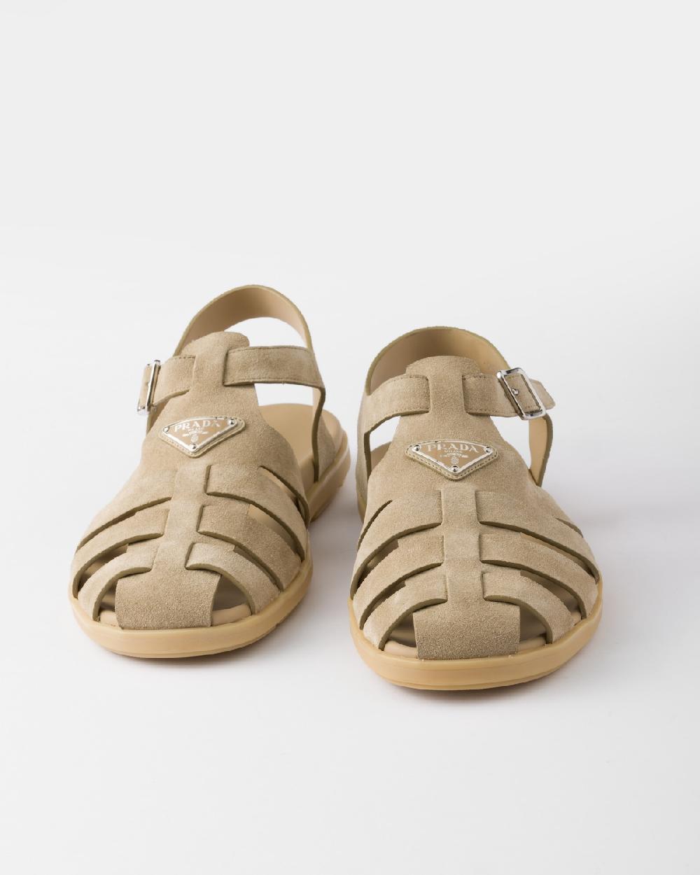 Prada Sandalias Cangrejeras De Ante