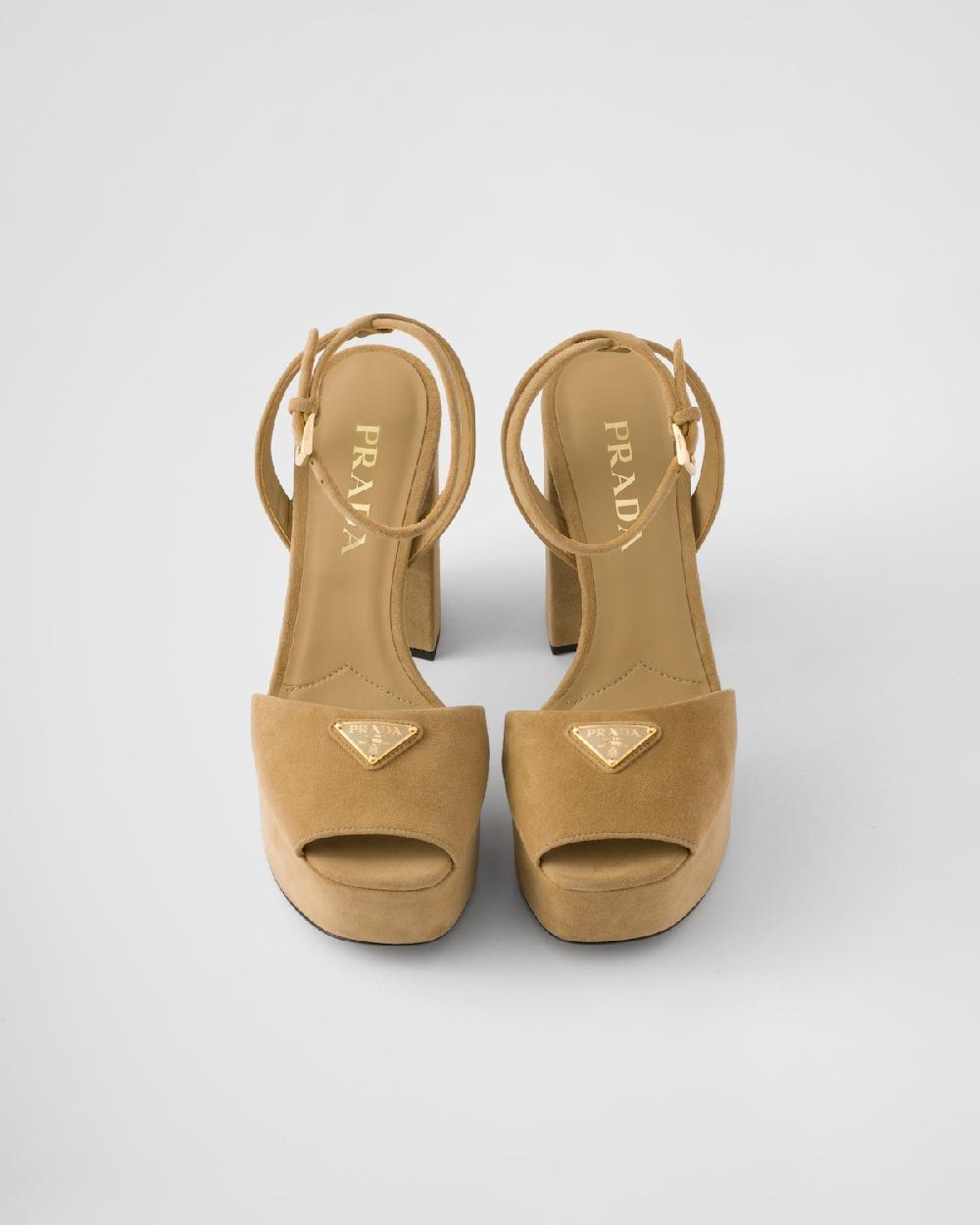 Prada Sandalias De Ante Con Plataforma