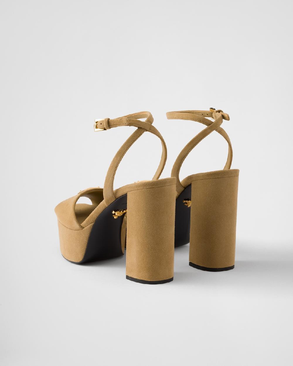 Prada Sandalias De Ante Con Plataforma