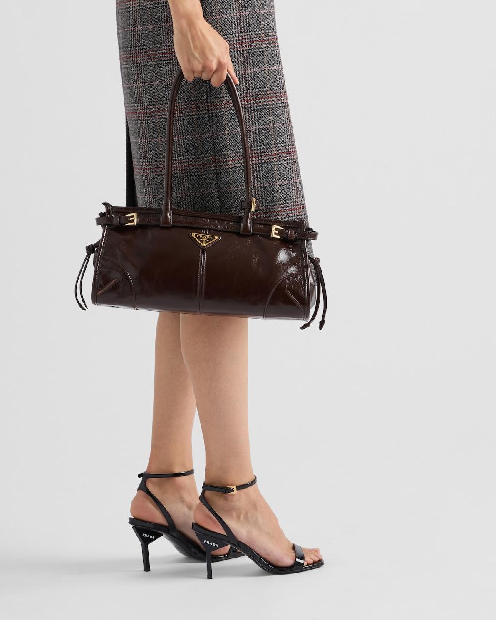 Prada Sandalias De Charol Con Tacón Alto