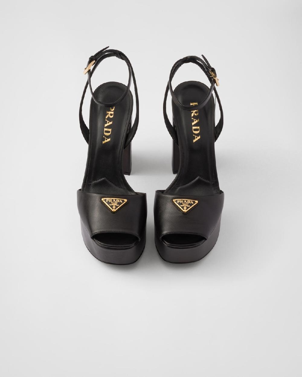 Prada Sandalias De Napa Con Plataforma