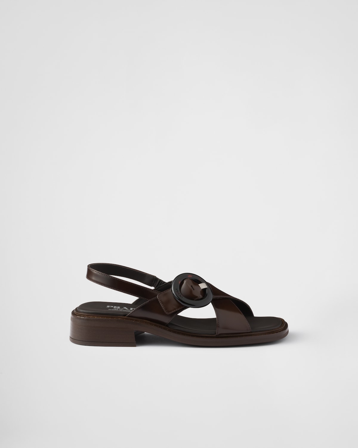 Prada Sandalias de piel cepillada con hebilla