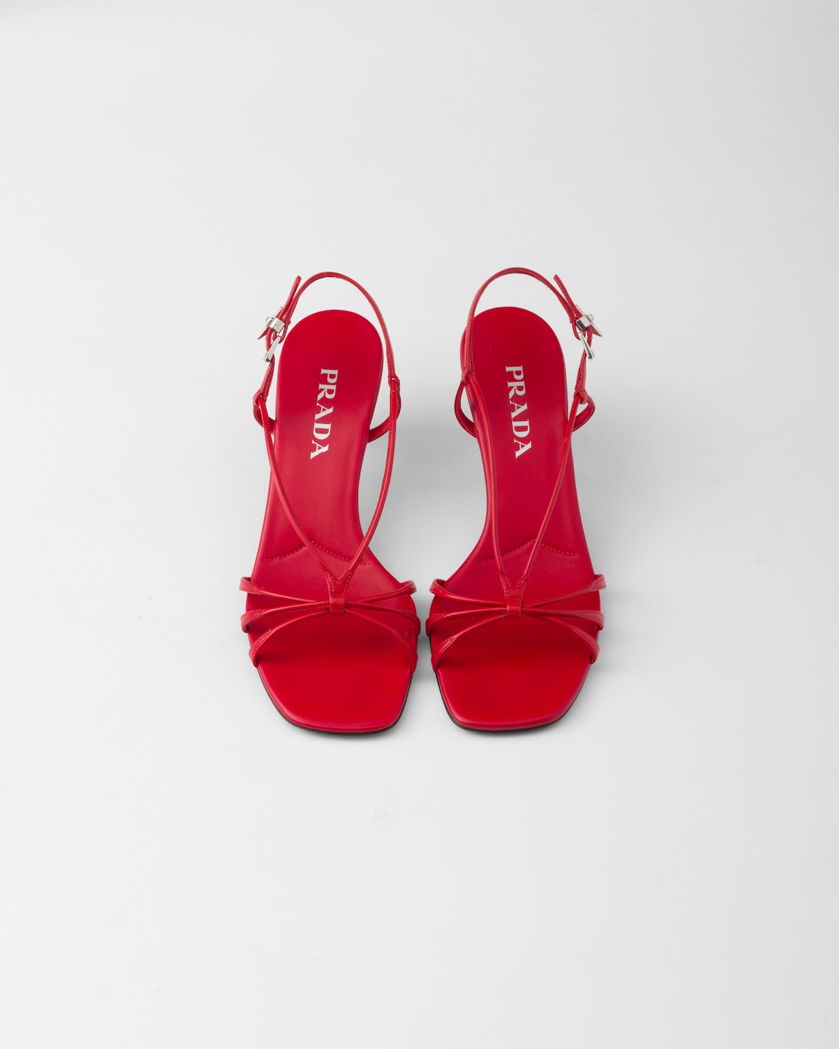 Prada Sandalias De Piel Con Tacón