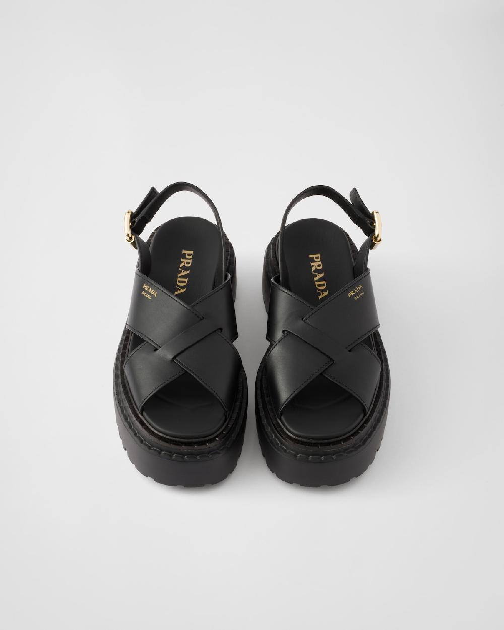 Prada Sandalias De Piel Trenzada