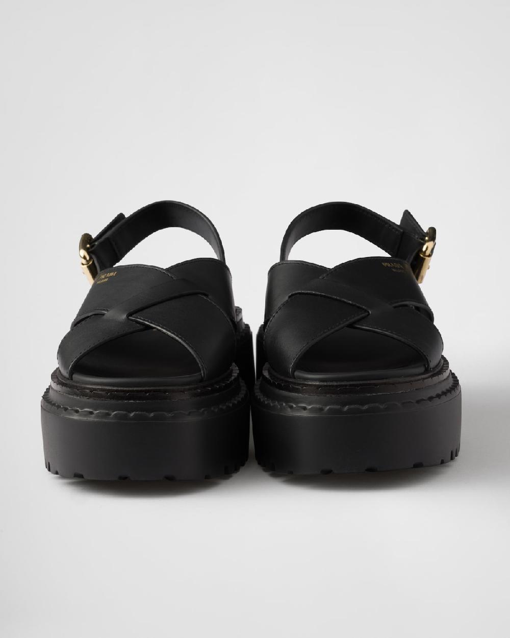 Prada Sandalias De Piel Trenzada