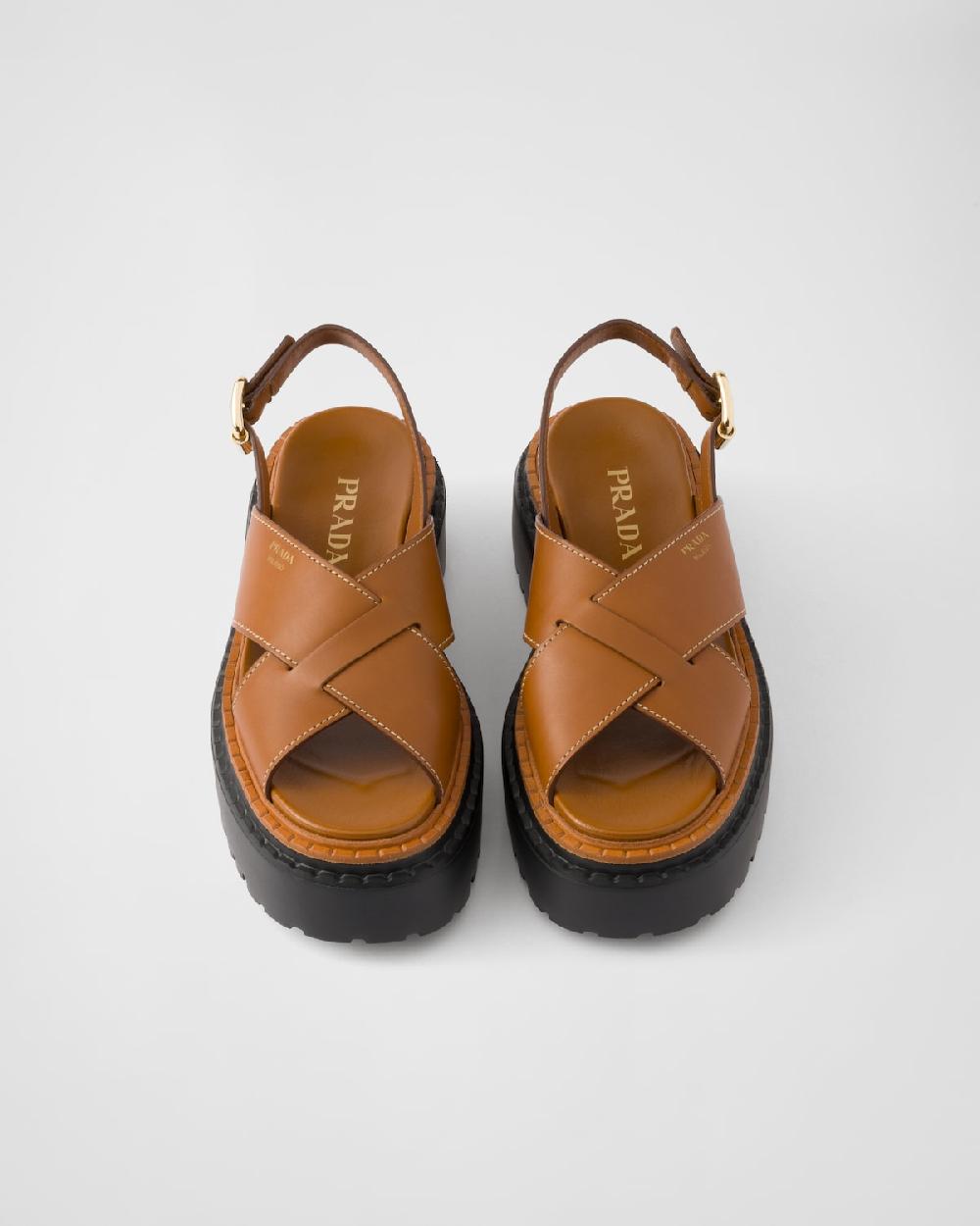 Prada Sandalias De Piel Trenzada