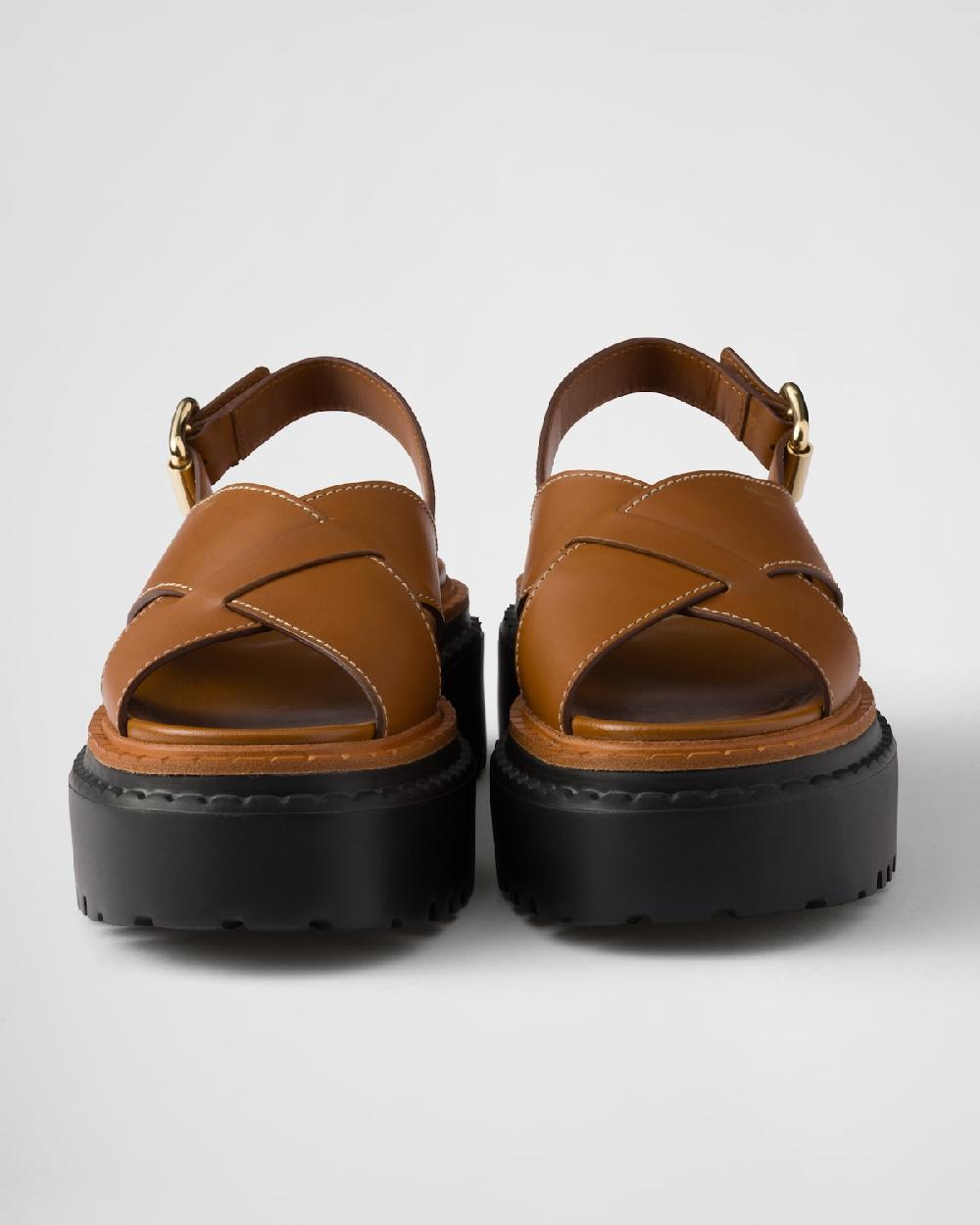 Prada Sandalias De Piel Trenzada