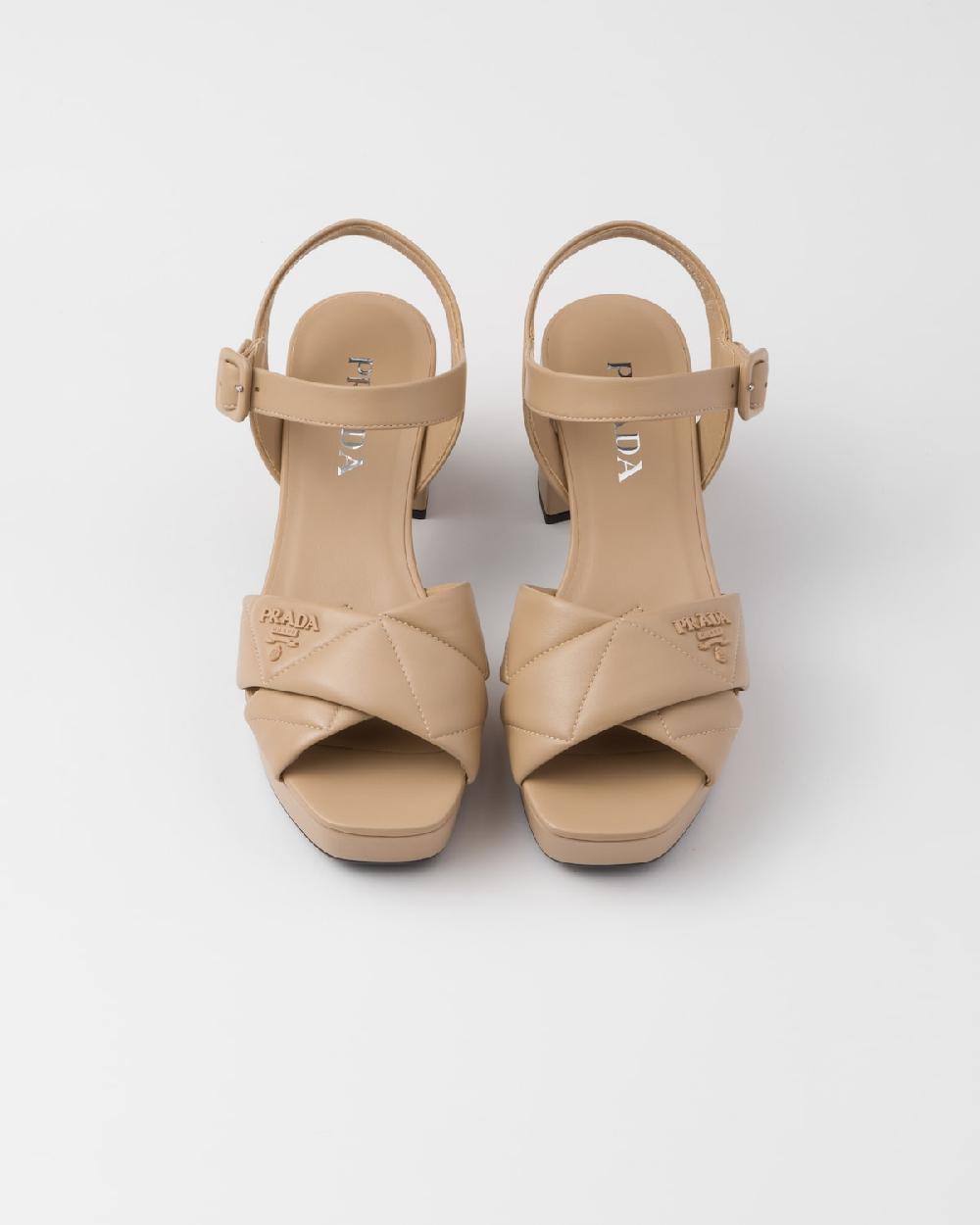 Prada Sandalias De Plataforma De Napa Acolchada