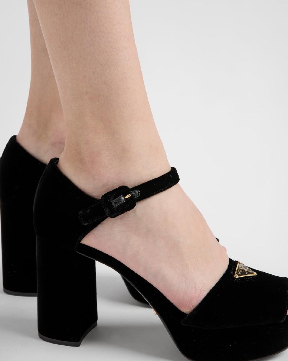 Prada Sandalias De Plataforma De Terciopelo