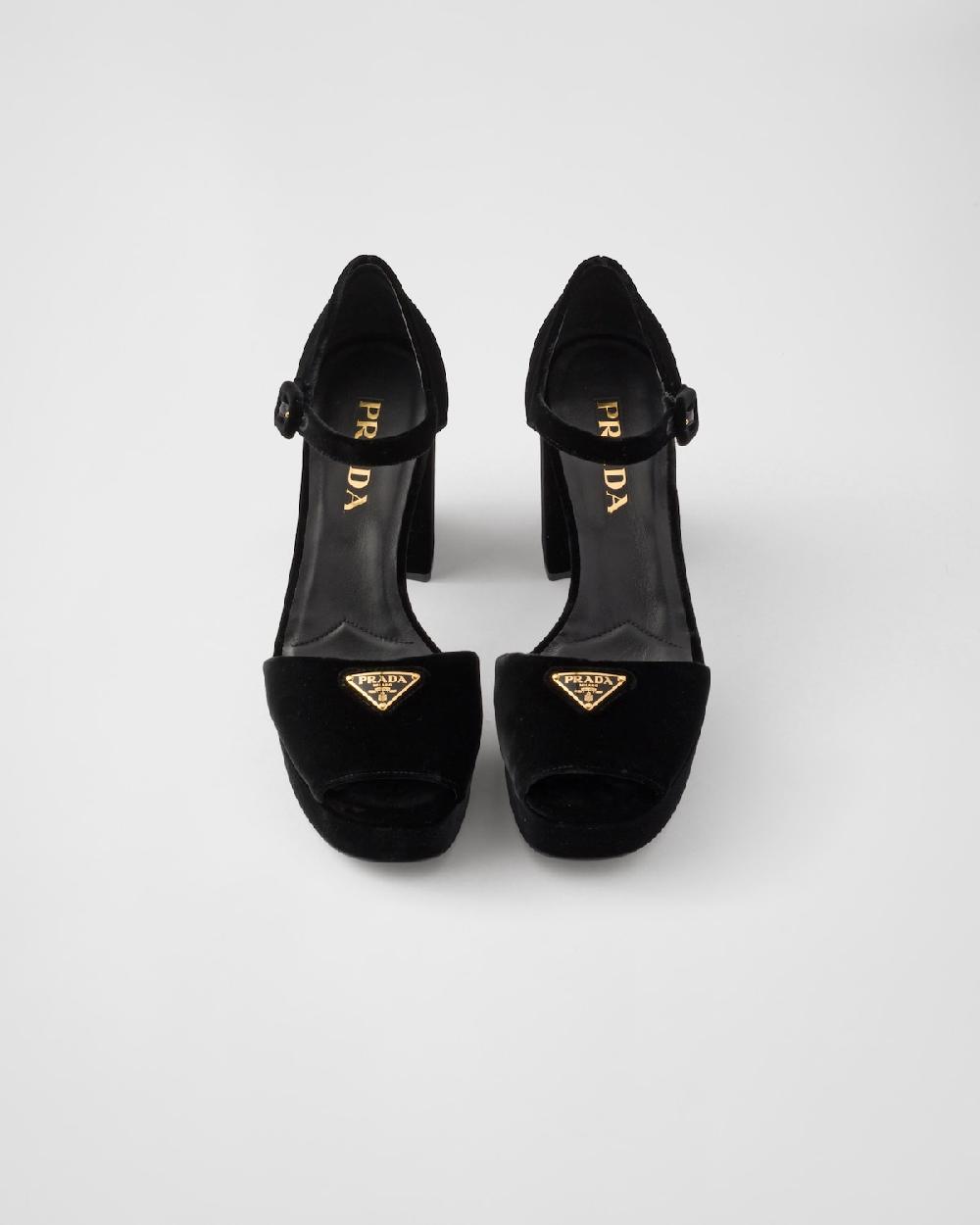 Prada Sandalias De Plataforma De Terciopelo