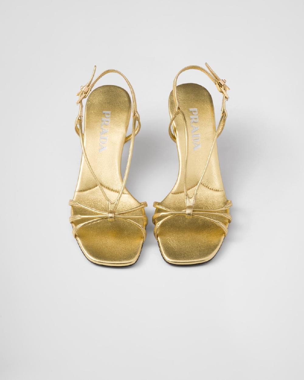 Prada Sandalias De Tacón De Napa Mordoré