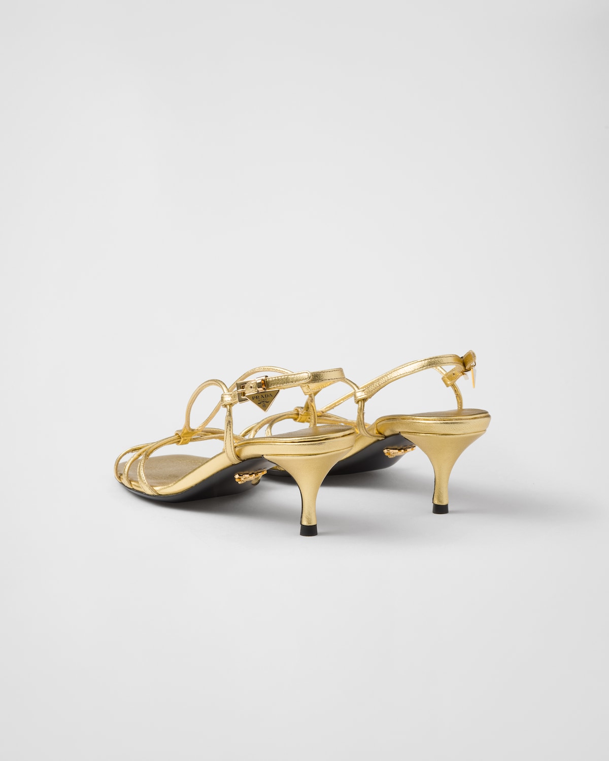 Prada Sandalias De Tacón De Napa Mordoré