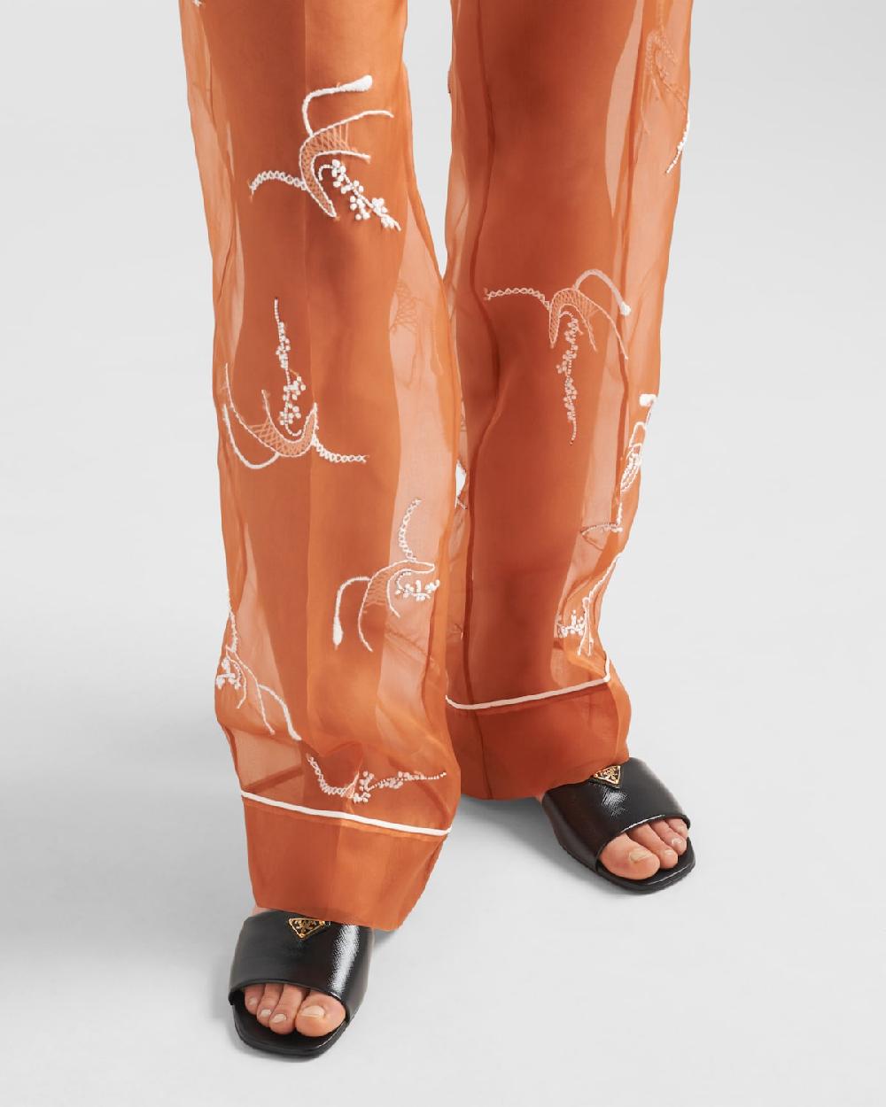 Prada Sandalias Planas De Charol En Piel Saffiano