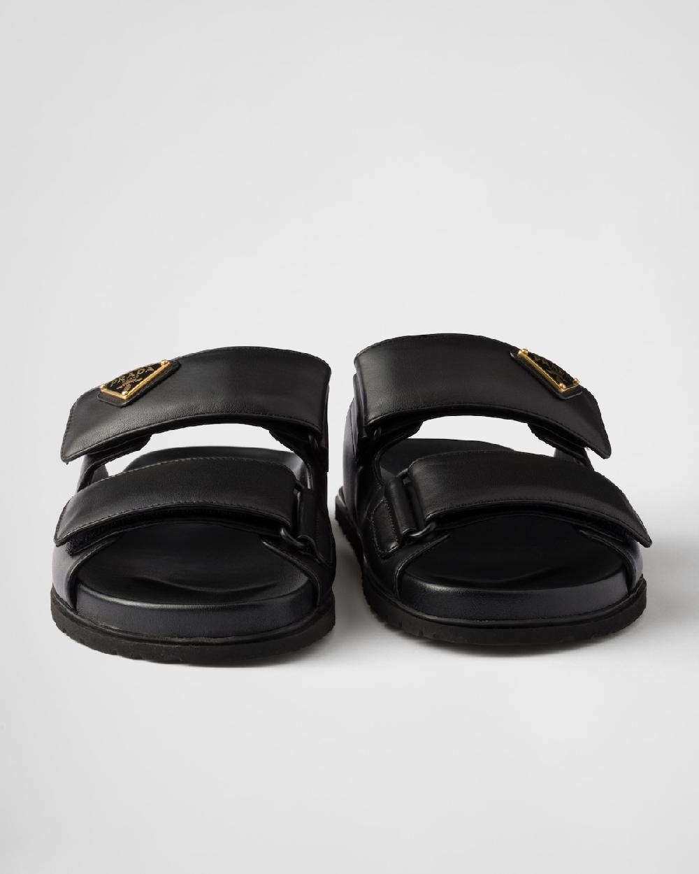 Prada Sandalias Planas De Piel De Napa