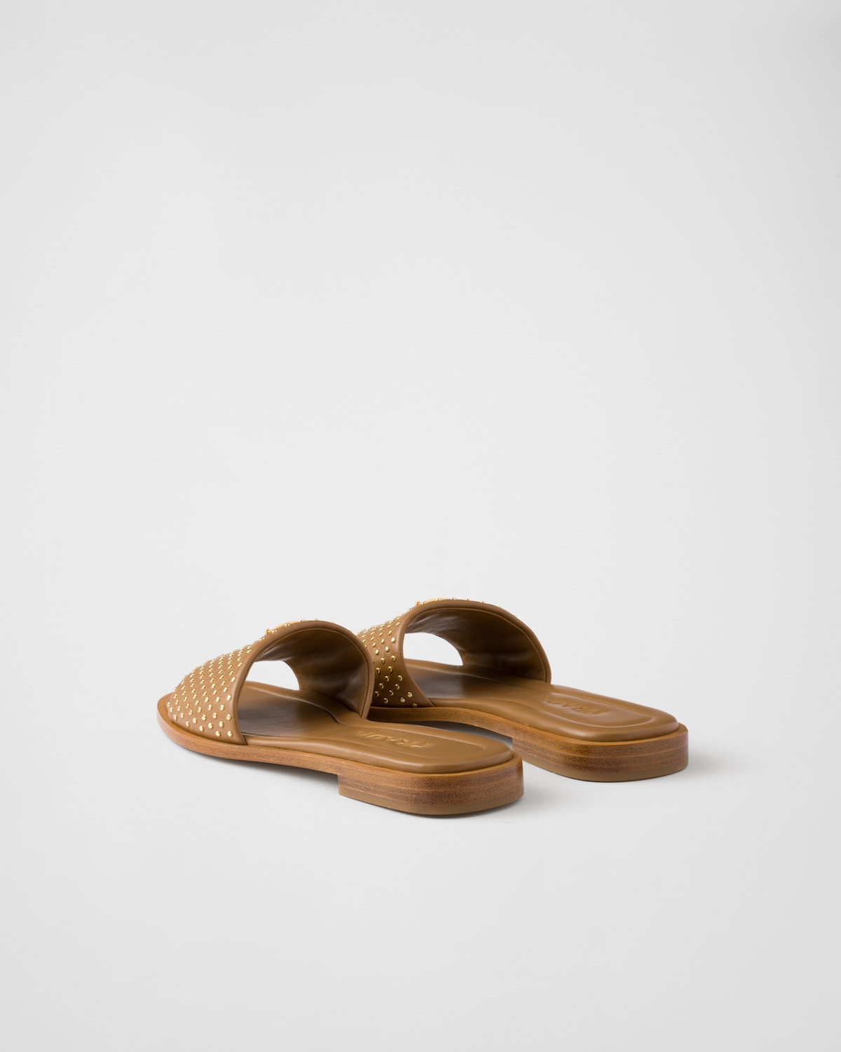 Prada Sandalias Planas De Piel De Napa