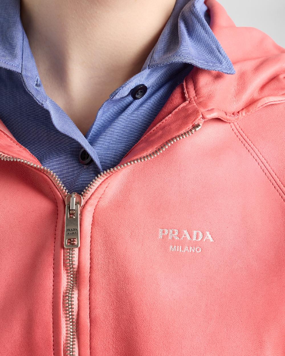 Prada Sudadera Con Capucha De Napa