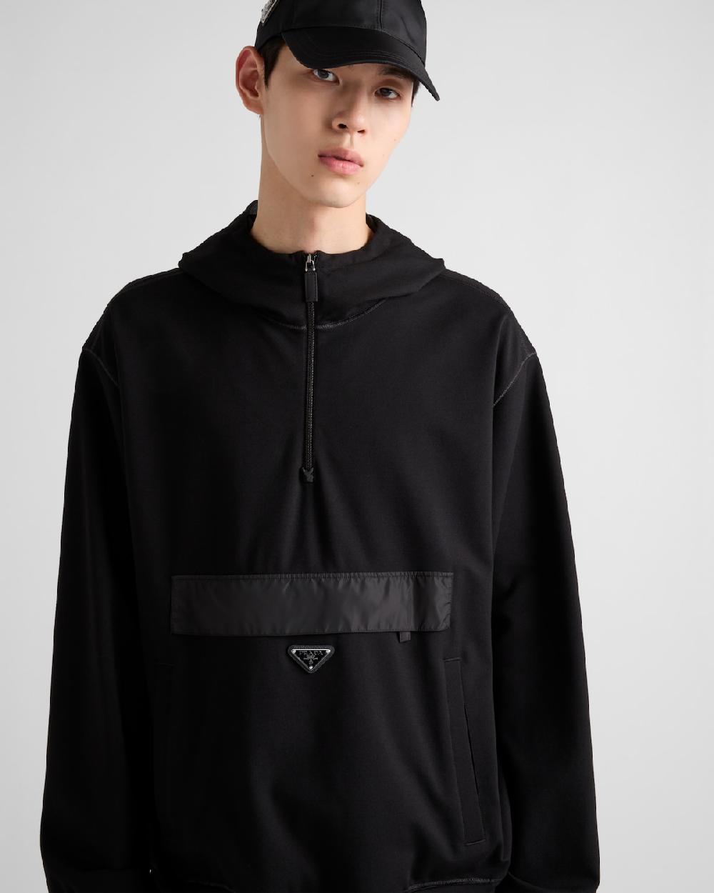 Prada Sudadera Con Capucha De Punto Técnico