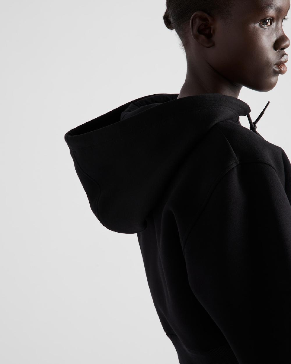 Prada Sudadera Corta Con Capucha