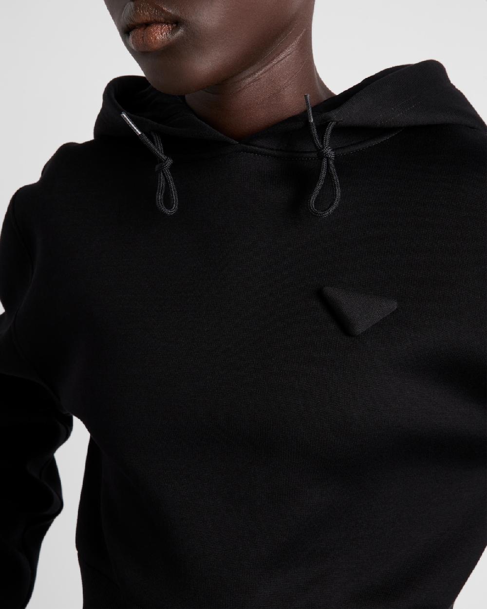 Prada Sudadera Corta Con Capucha