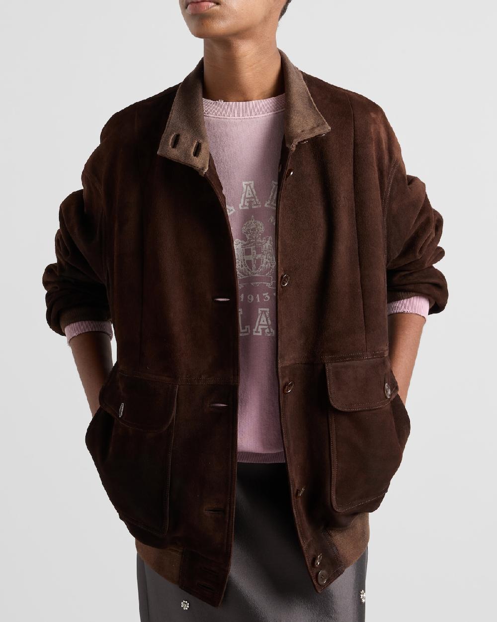 Prada Sudadera De Algodón Con Cuello Redondo