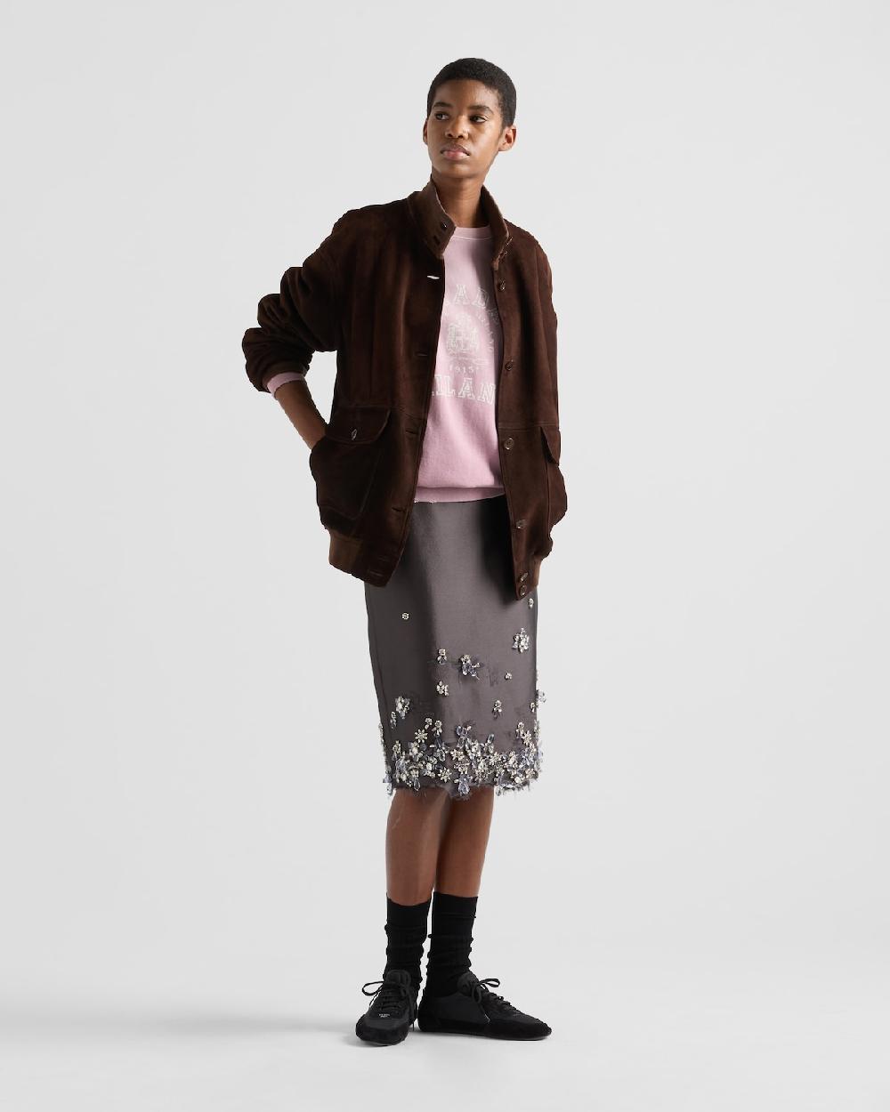 Prada Sudadera de algodón con cuello redondo