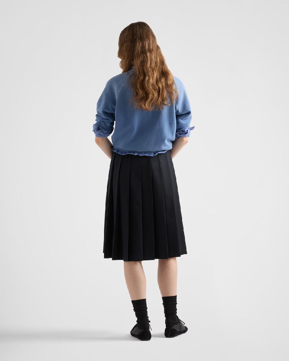 Prada Sudadera De Algodón Con Cuello Redondo