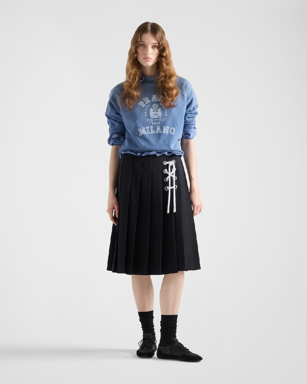 Prada Sudadera de algodón con cuello redondo