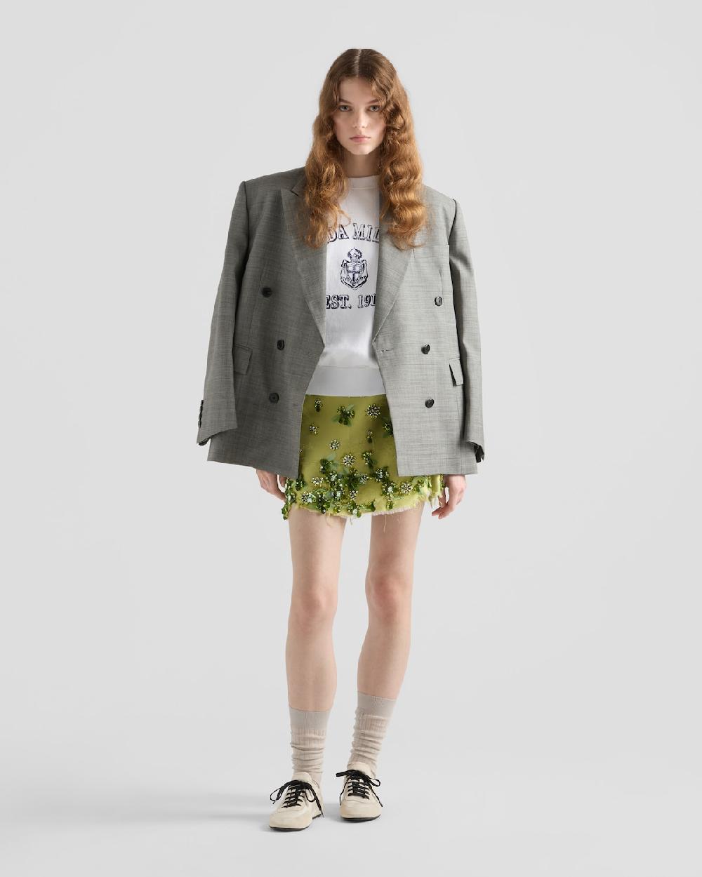 Prada Sudadera de algodón con cuello redondo