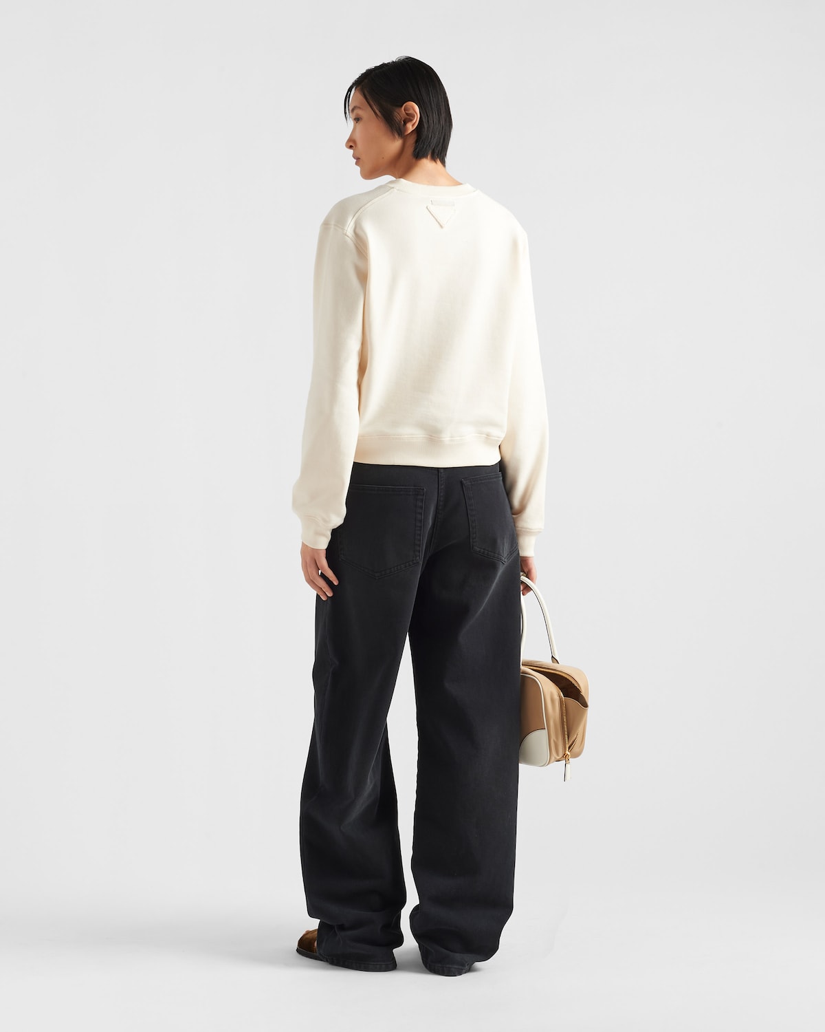 Prada Sudadera De Algodón De Cuello En Pico